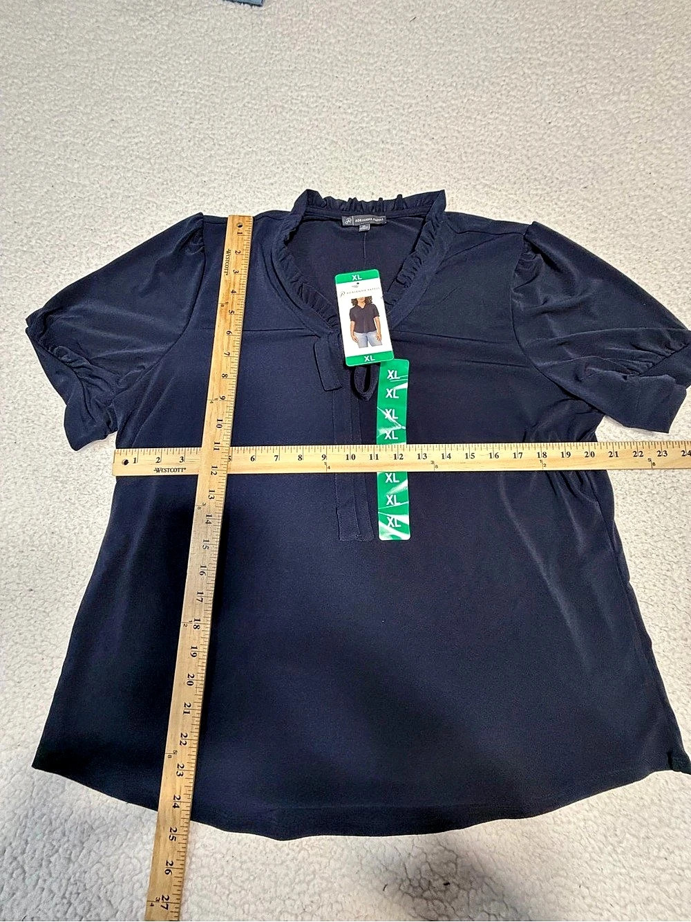 Adrianna Papell Short Sleeve Top in Blue Size XL and XXL NWT